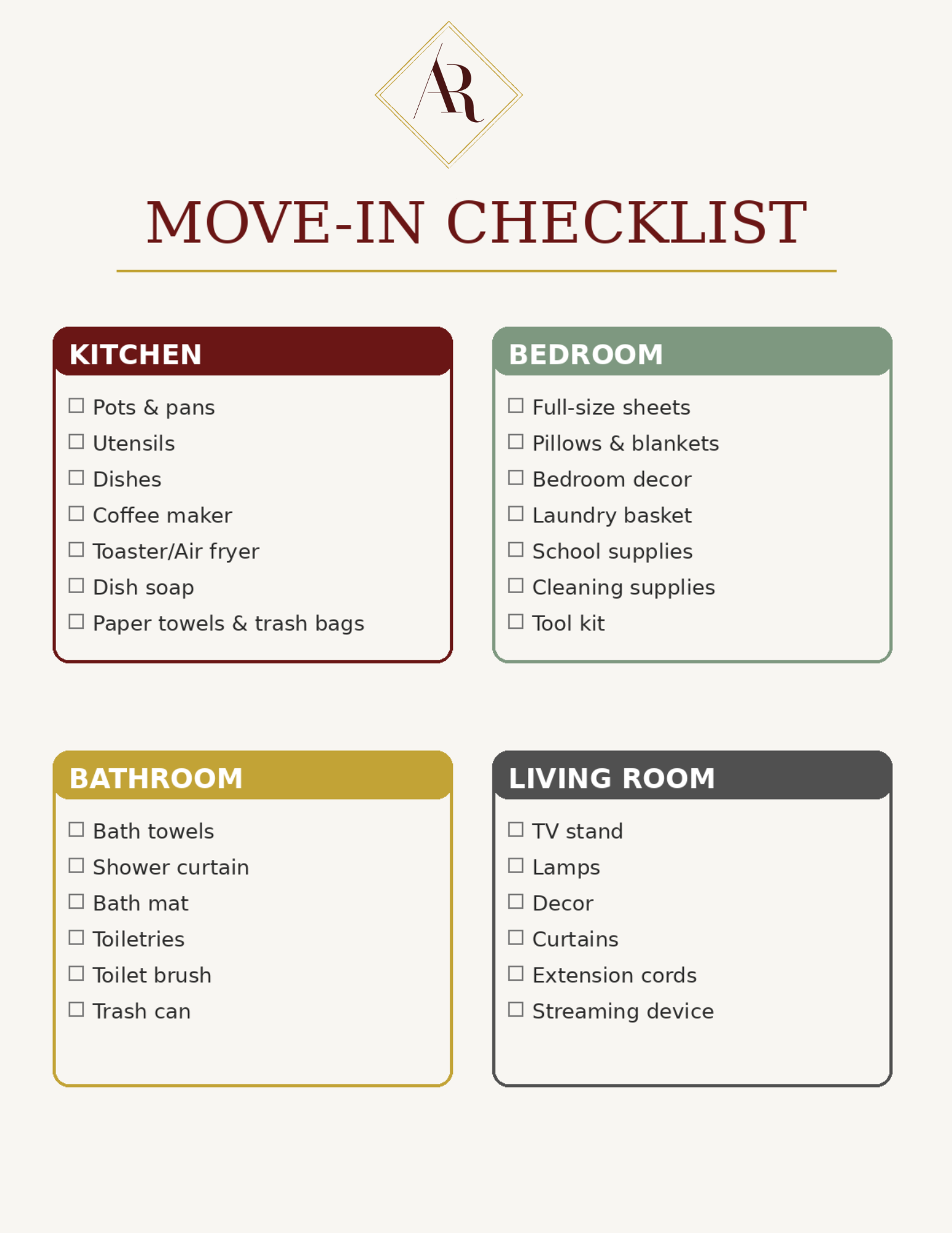 Move-In Essentials Image 1 Move-In Essentials Image 1