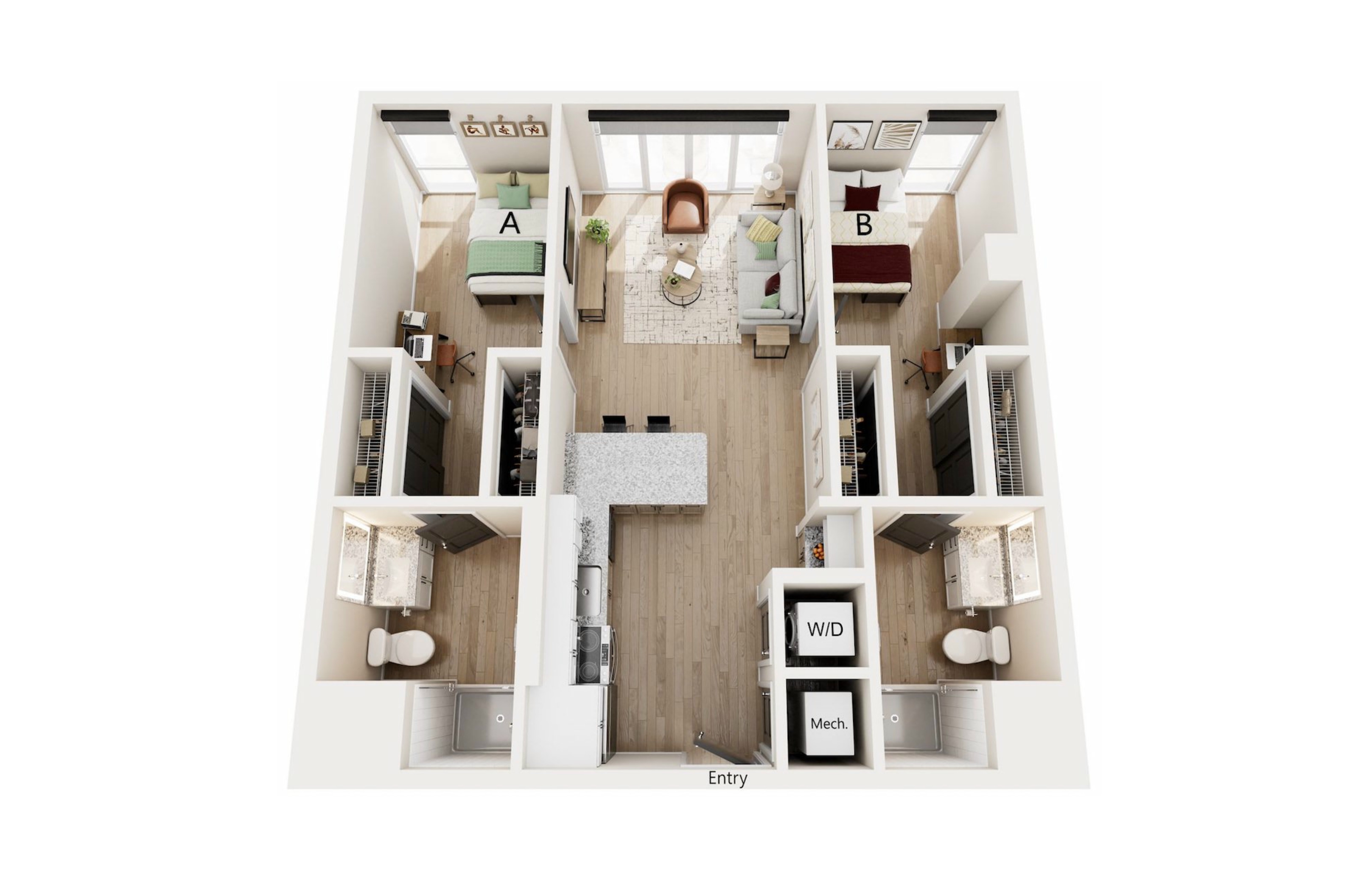 Aspire Reserve Floorplan | 1 Bedroom Floor Plan