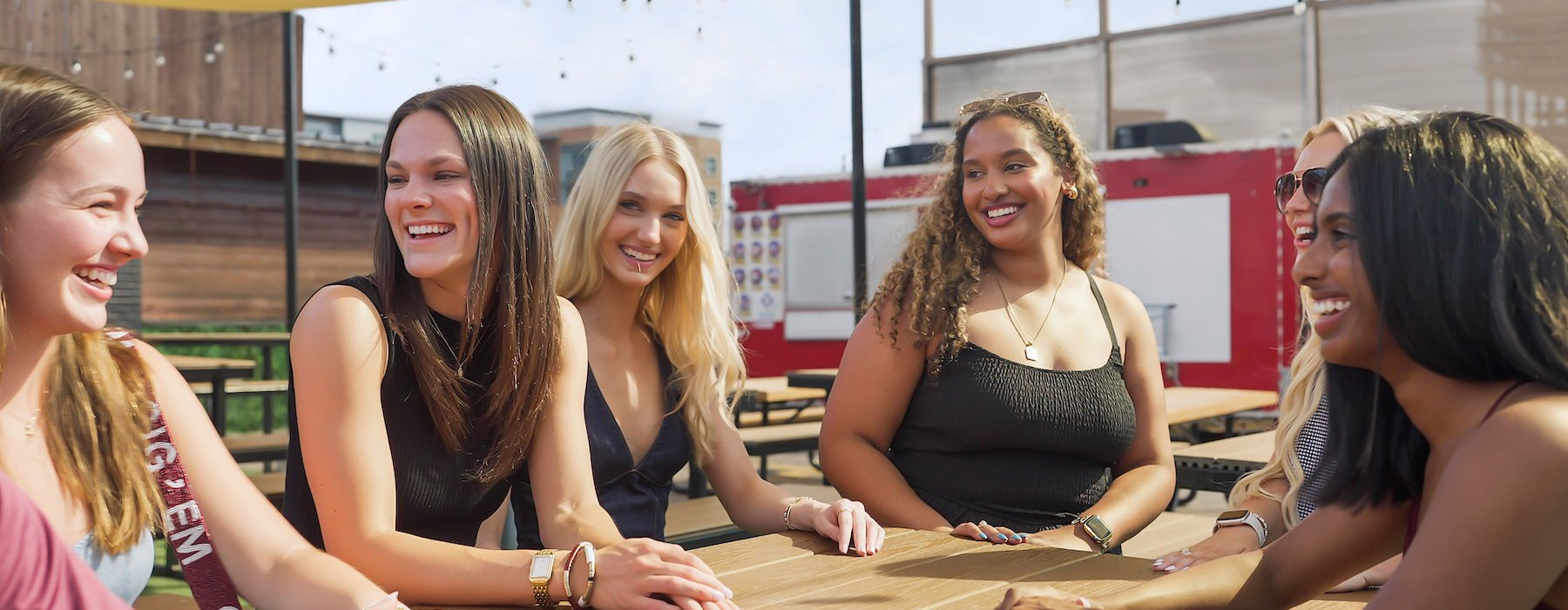 a group of girls laughing